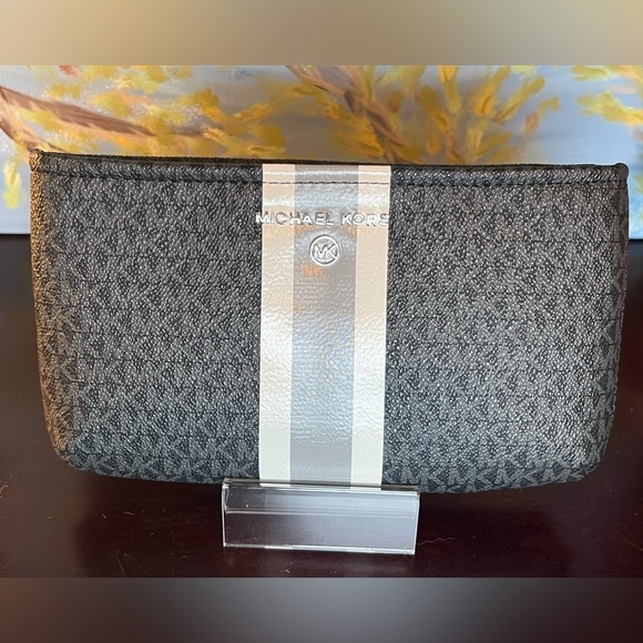 MICHAEL Michael Kors Handbags - MICHAEL Michael Kors Belt Bag Monogram Coated Canvas Black Gray White S/M NWT